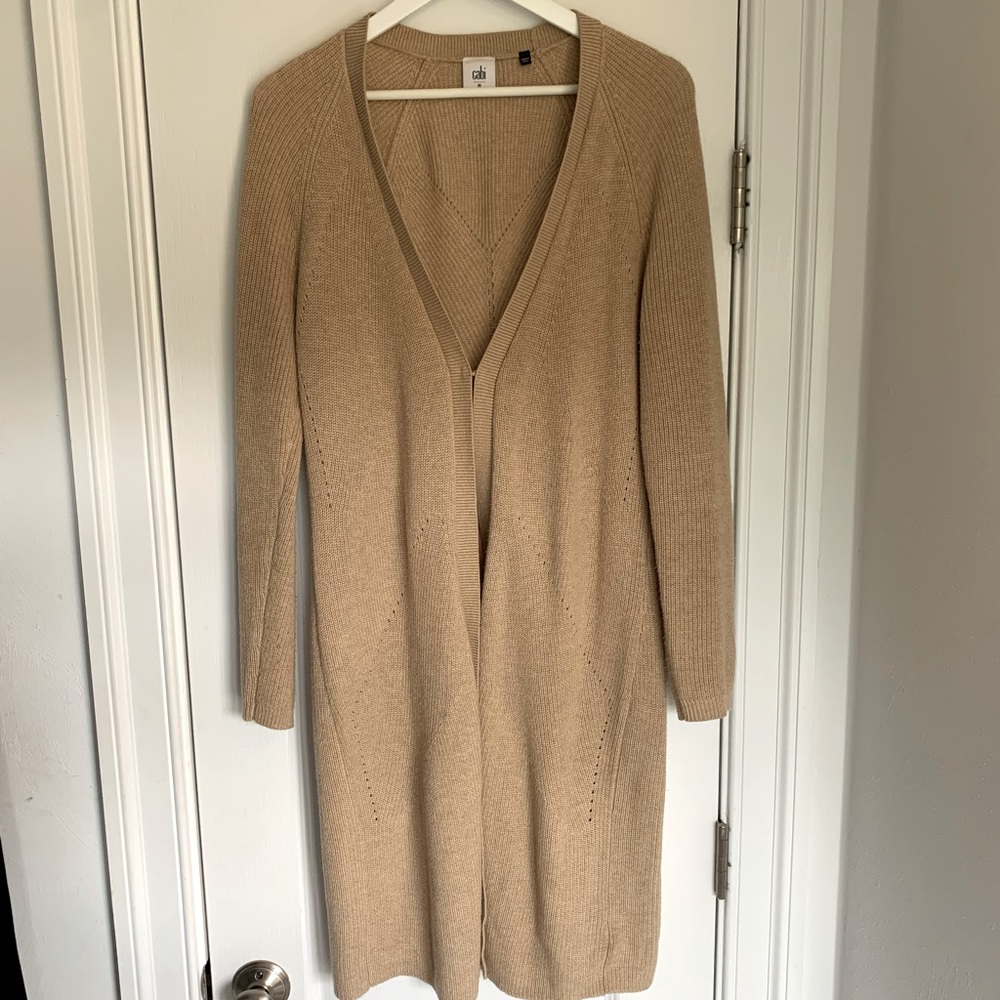 CaBi brown medium neutral duster cardigan